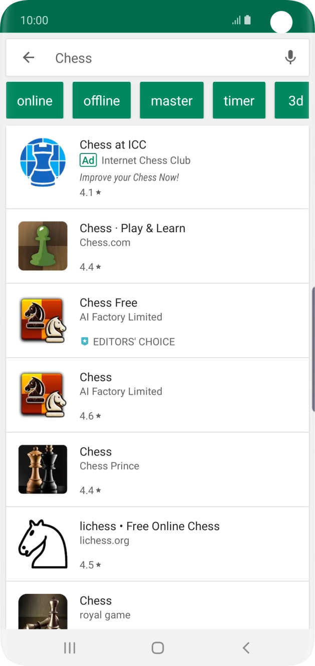 Press the required app. Press the required app.