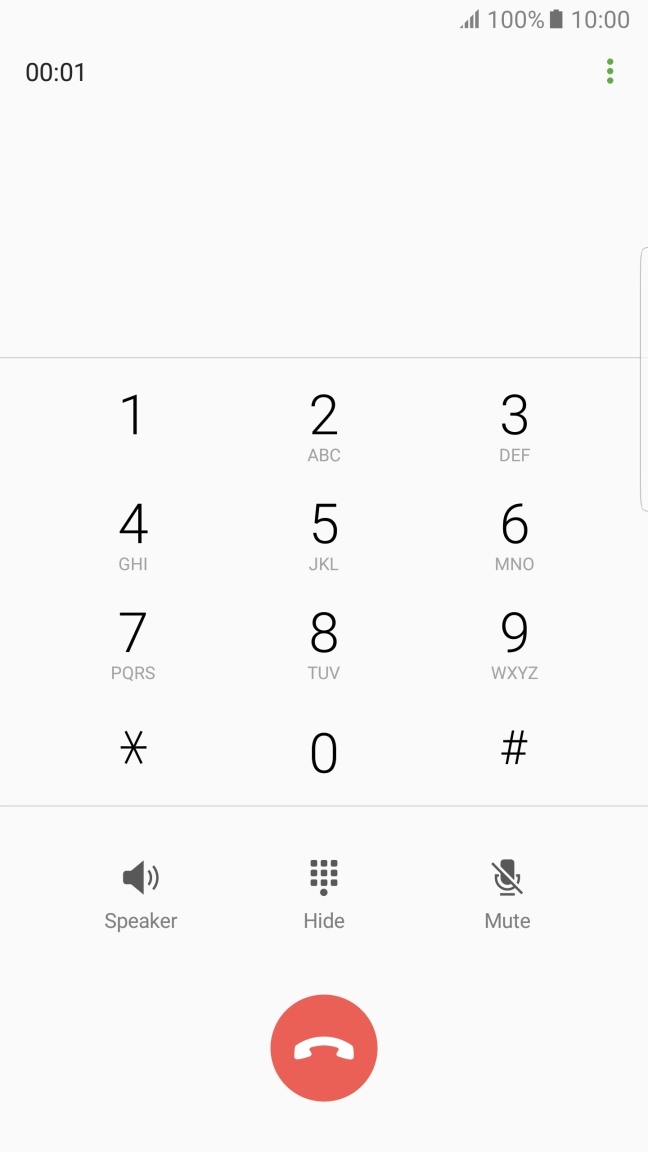 Press the end call icon. Press the end call icon.