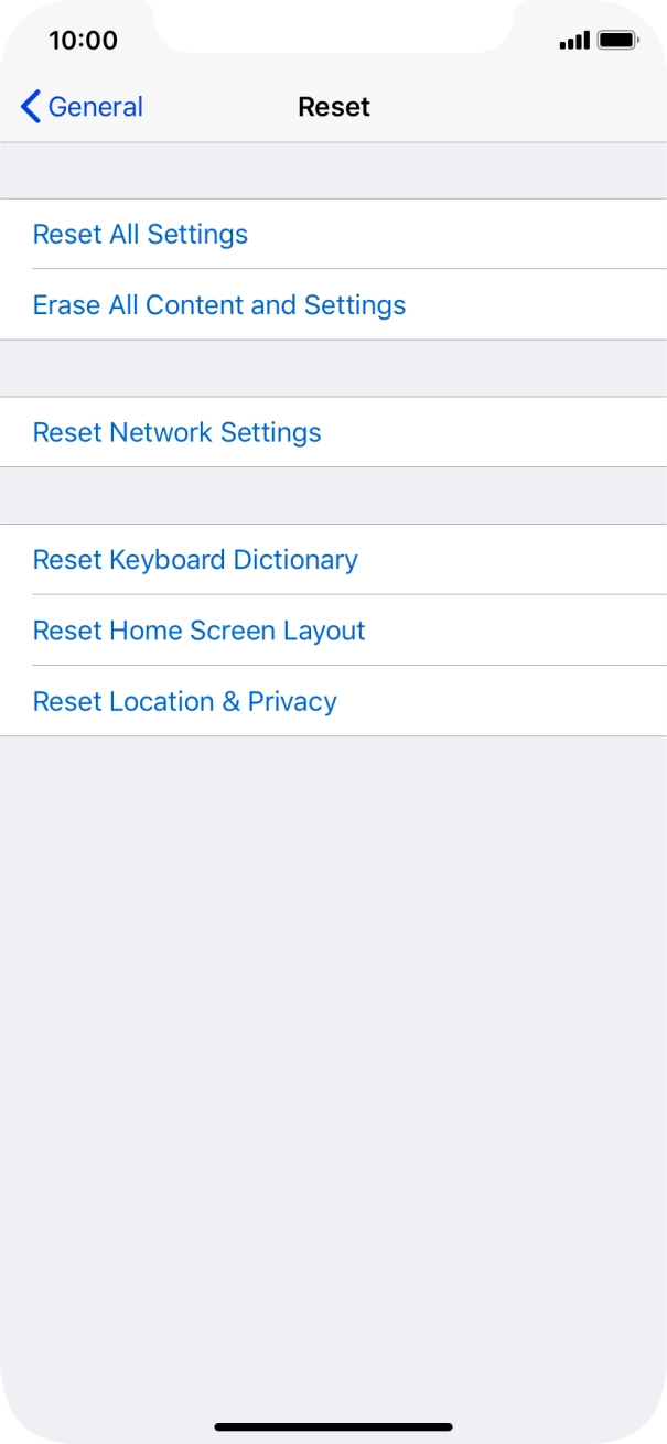 Press Reset All Settings. Press Reset All Settings.