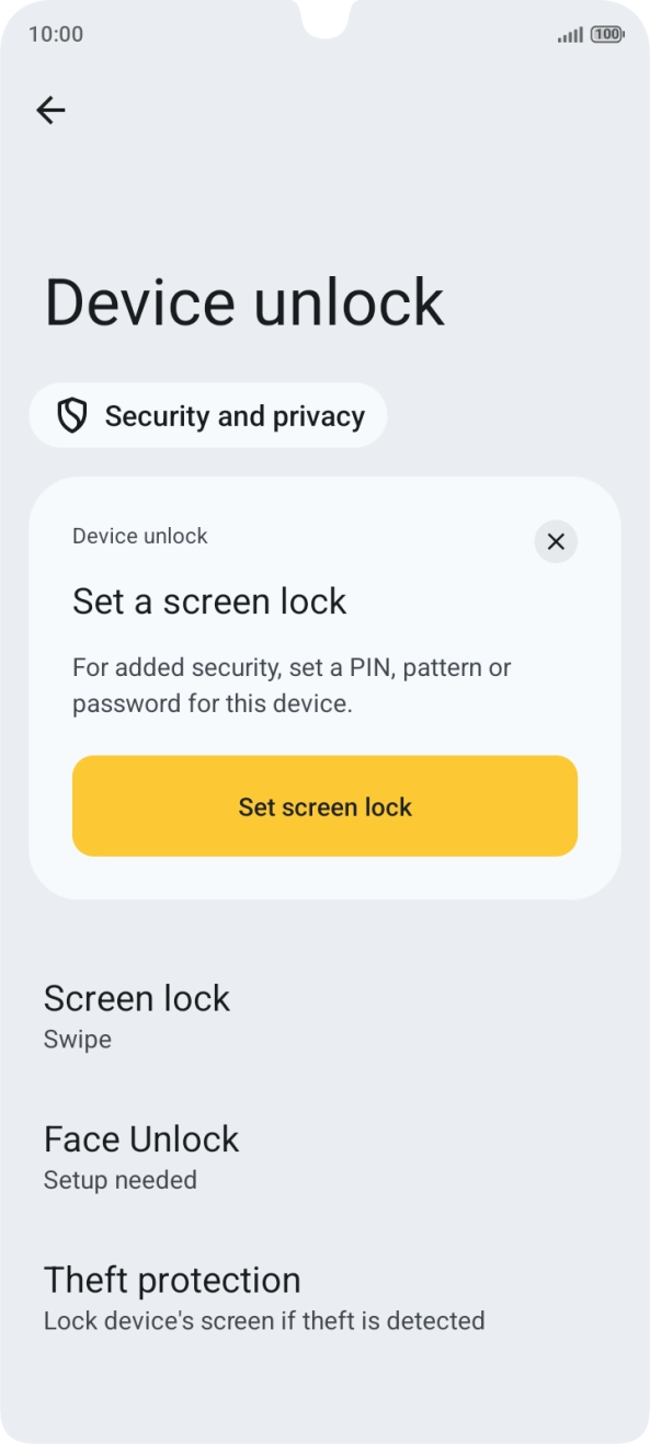 Press Screen lock.