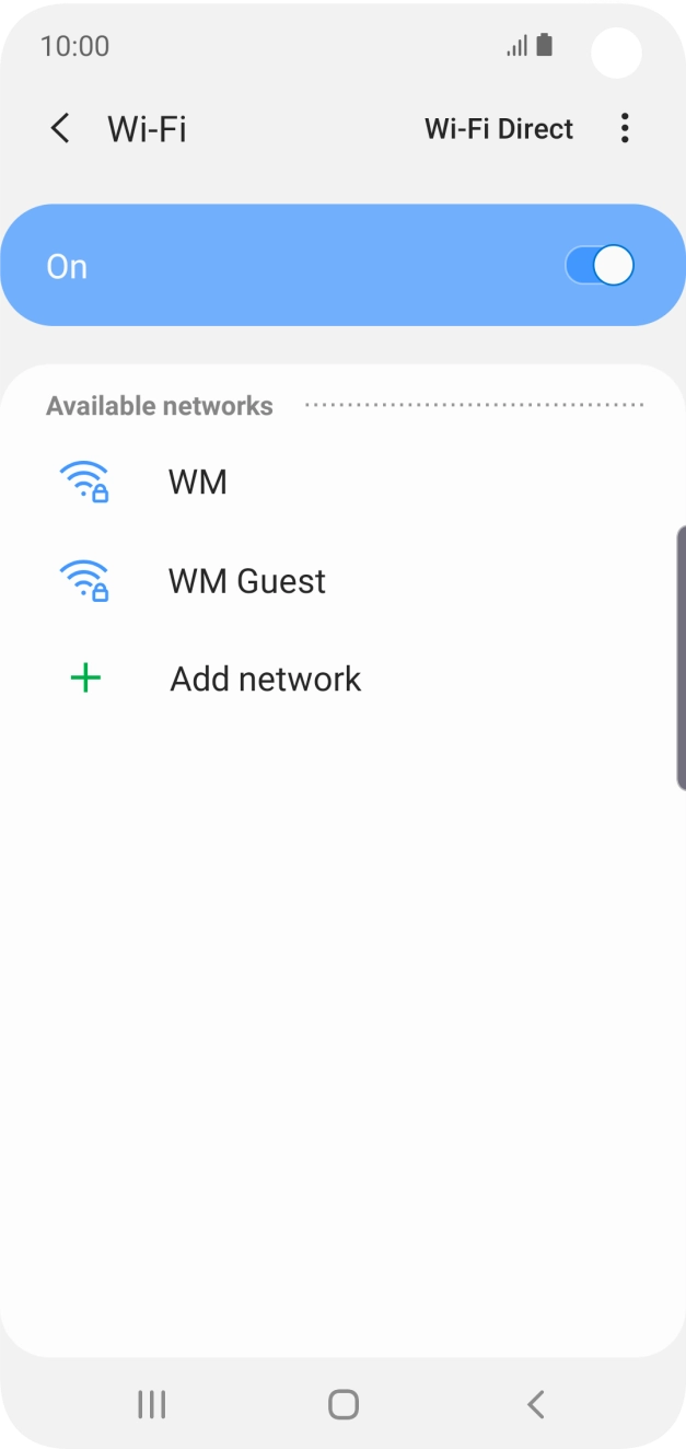 Press the required Wi-Fi network. Press the required Wi-Fi network.