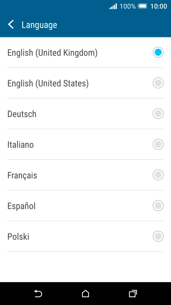 Press the required language.