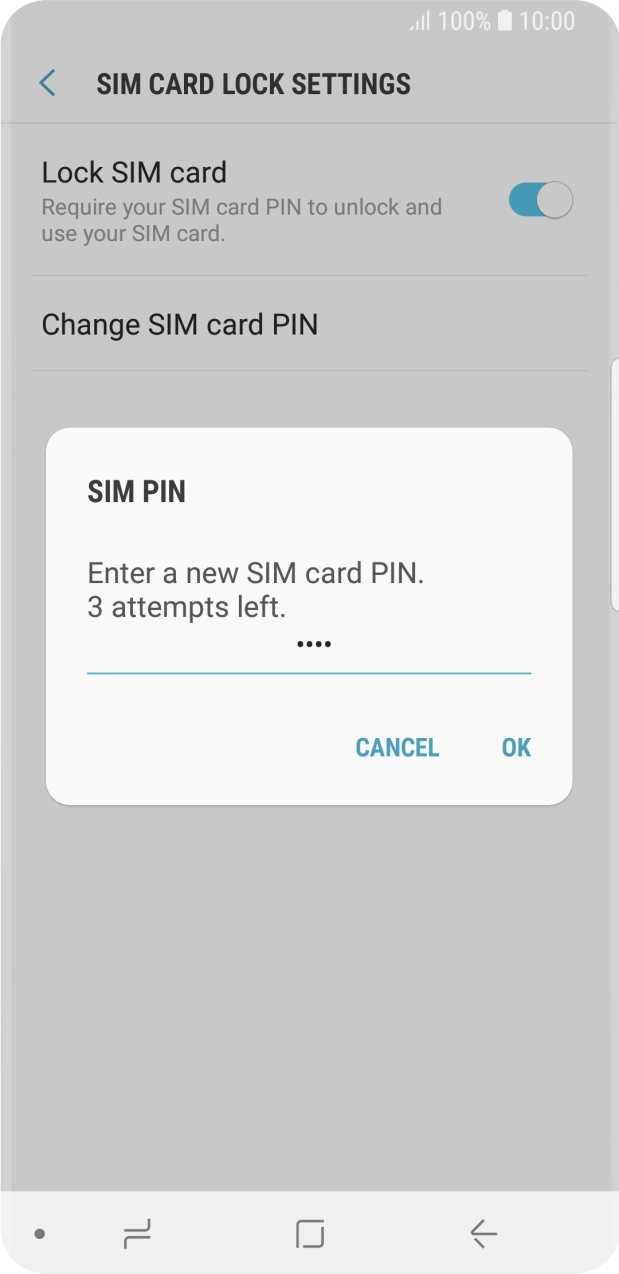 Key in a new four-digit PIN and press OK. Key in a new four-digit PIN and press OK.