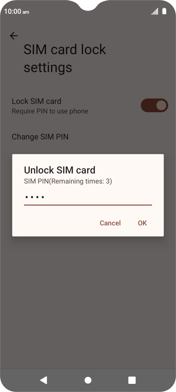 Key in your PIN and press OK. Key in your PIN and press OK.