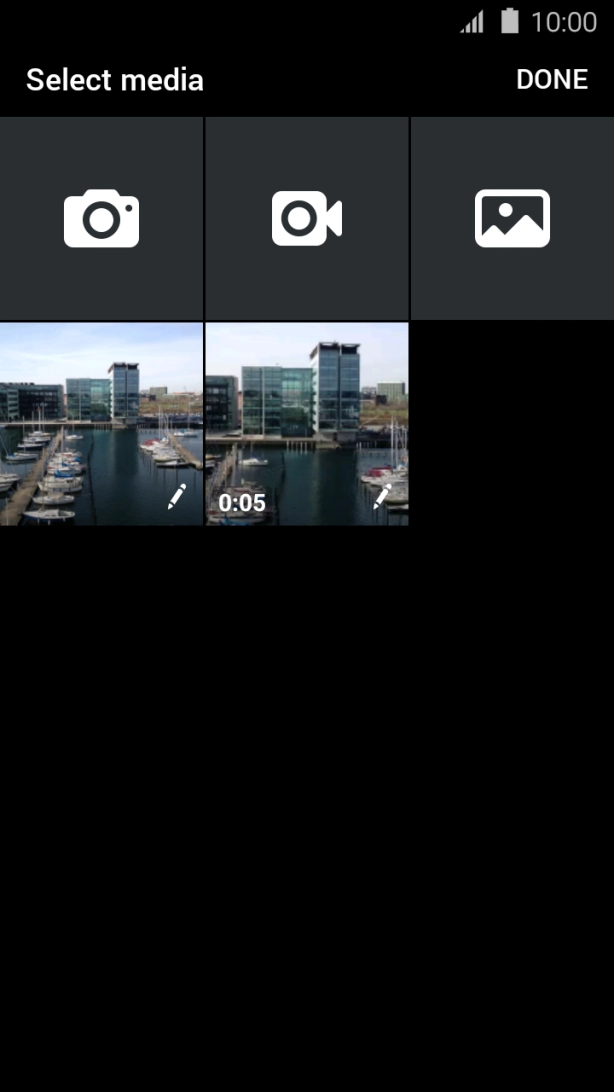 Press the gallery icon. Press the gallery icon.