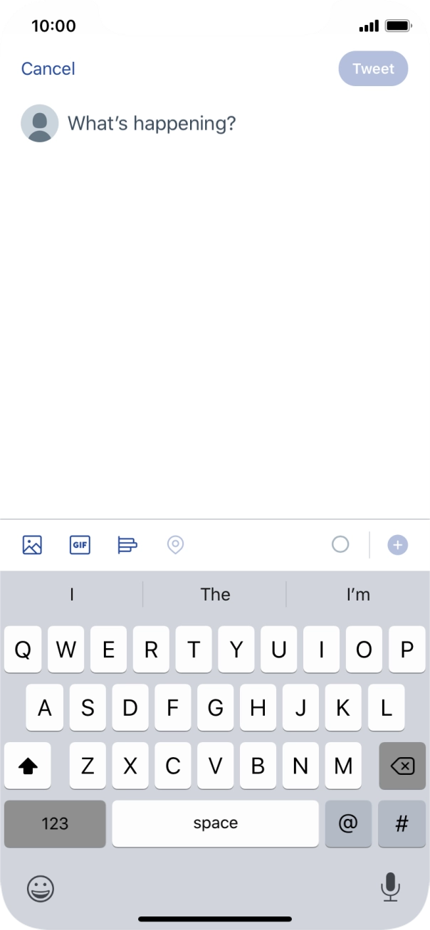 Press the text input field. Press the text input field.