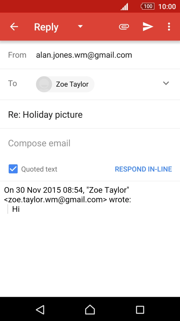 Write the required text and press the send icon.