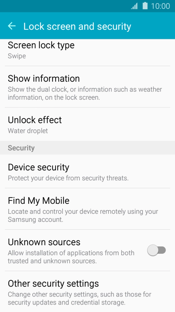Press Other security settings. Press Other security settings.