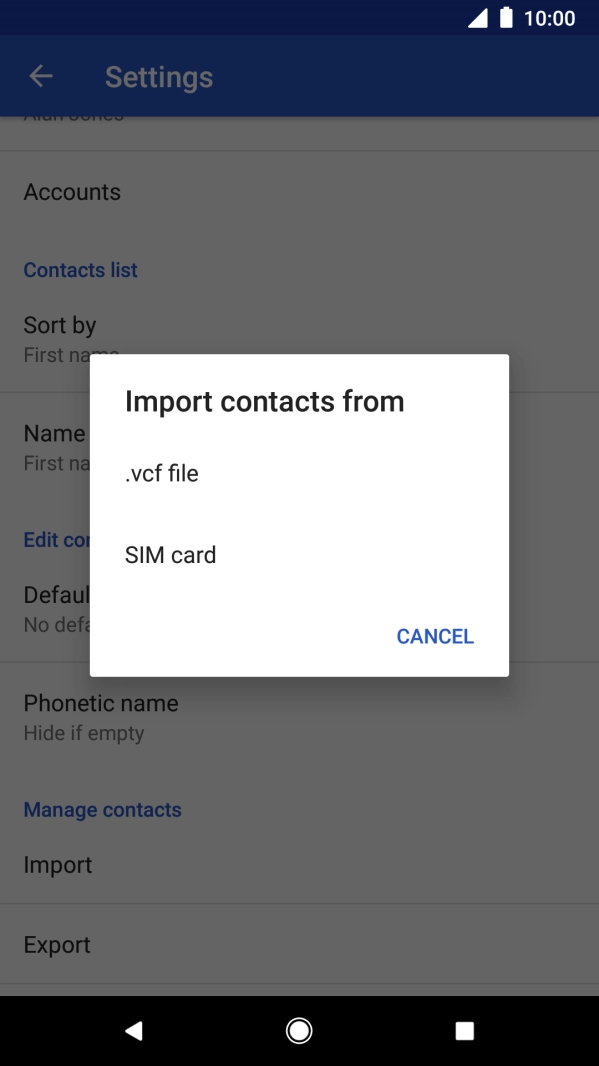 Press SIM card.