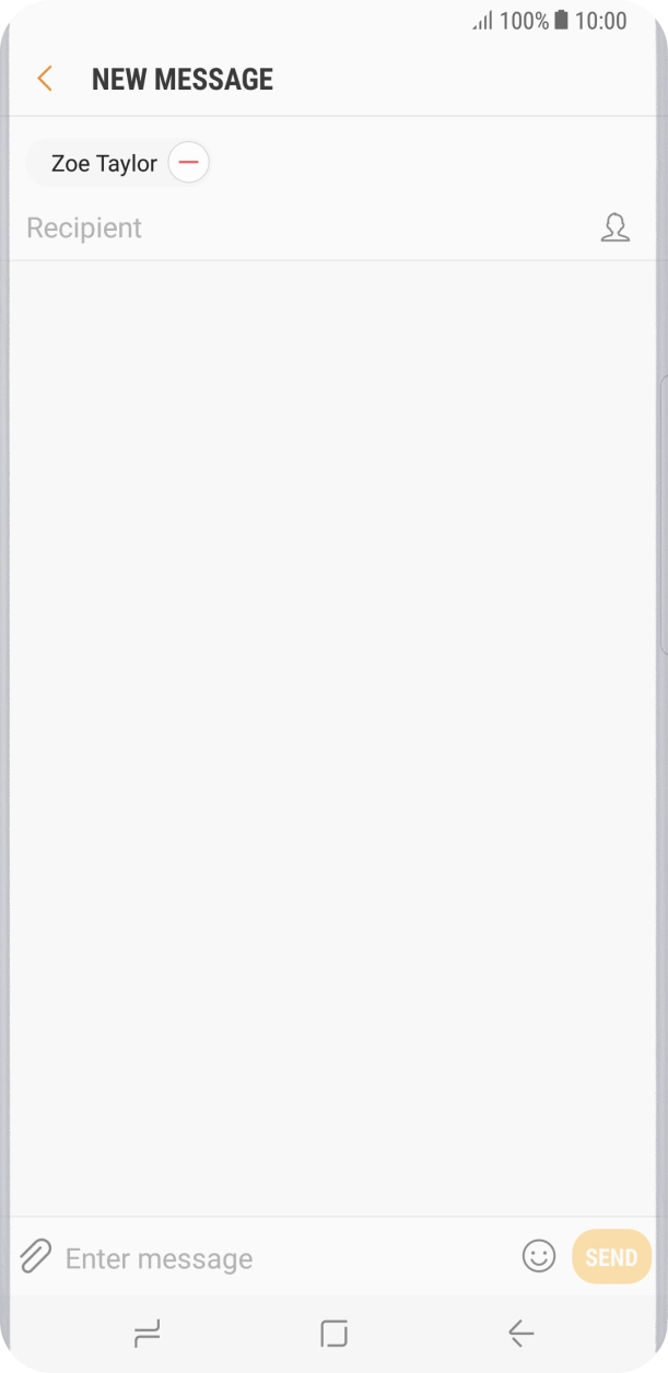 Press the text input field and write the text for your picture message. Press the text input field and write the text for your picture message.
