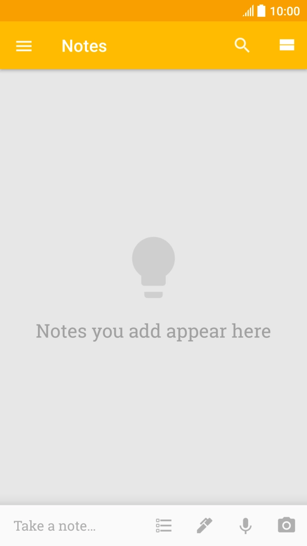 Press the text input field and write the text for your note.