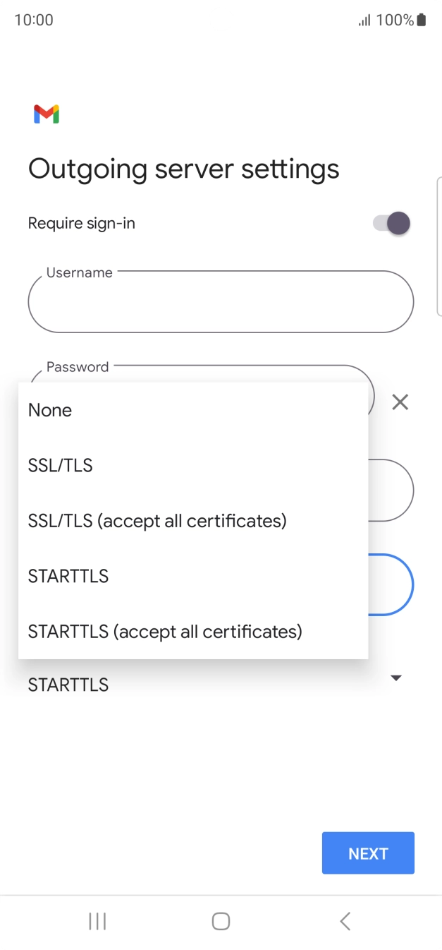 Press SSL/TLS. Press SSL/TLS.