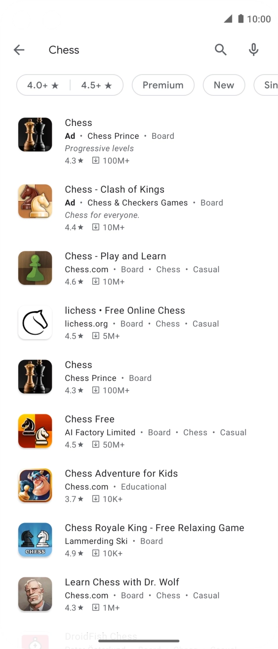 Press the required app. Press the required app.