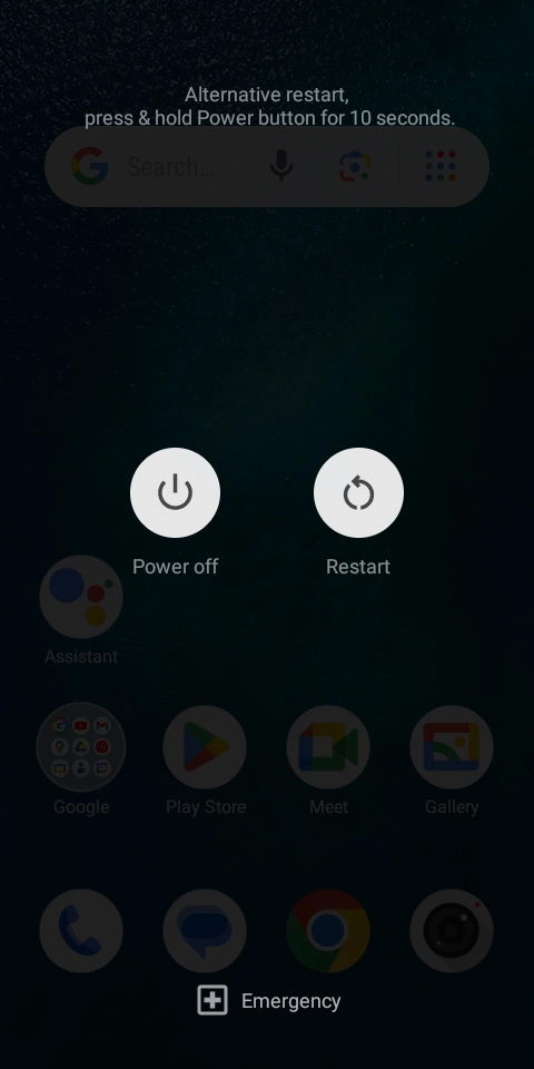 Press Power off. Press Power off.
