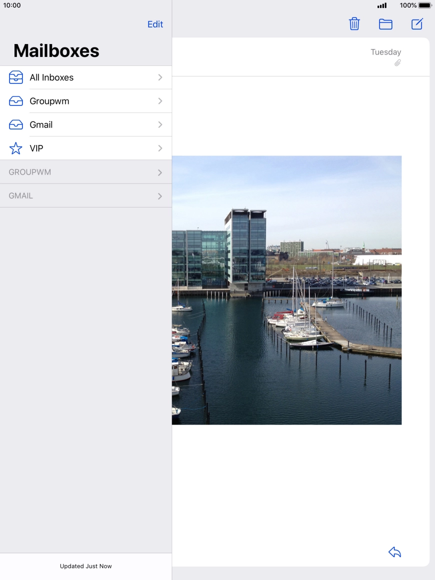 Press the required email account.