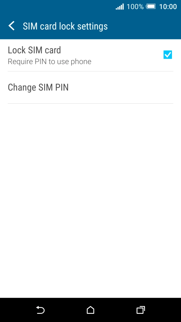 Press Lock SIM card to turn the function on or off.