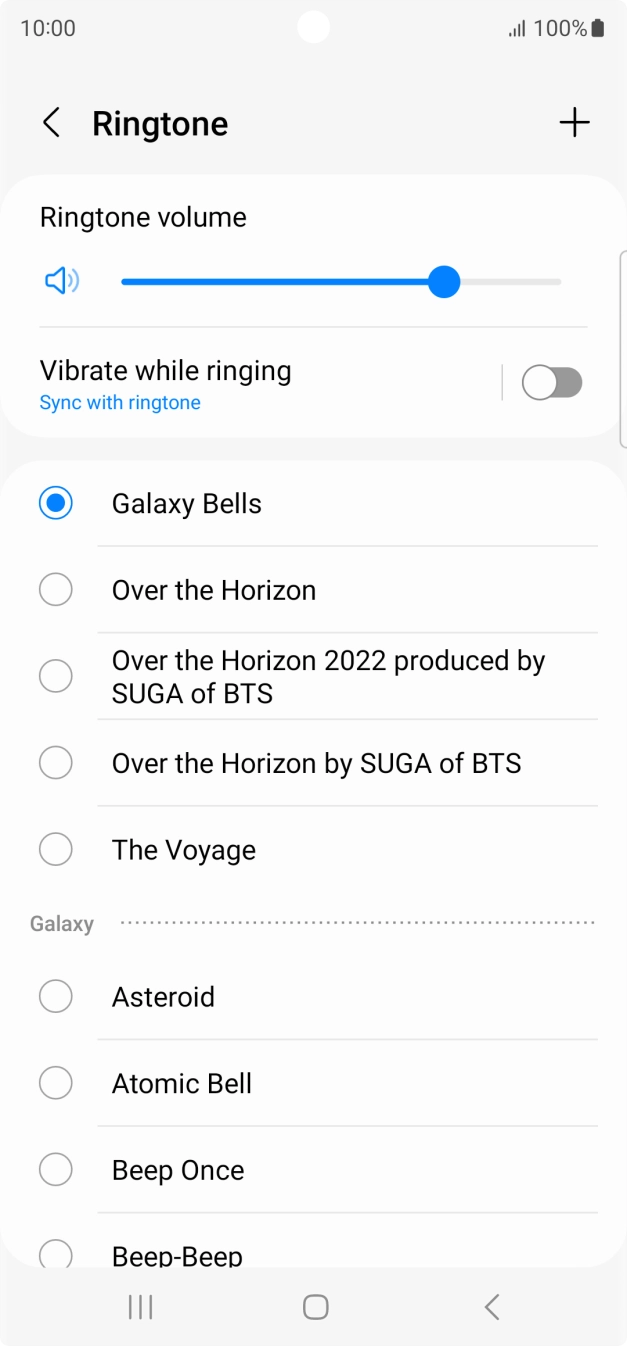 Press the different ring tones to hear them.