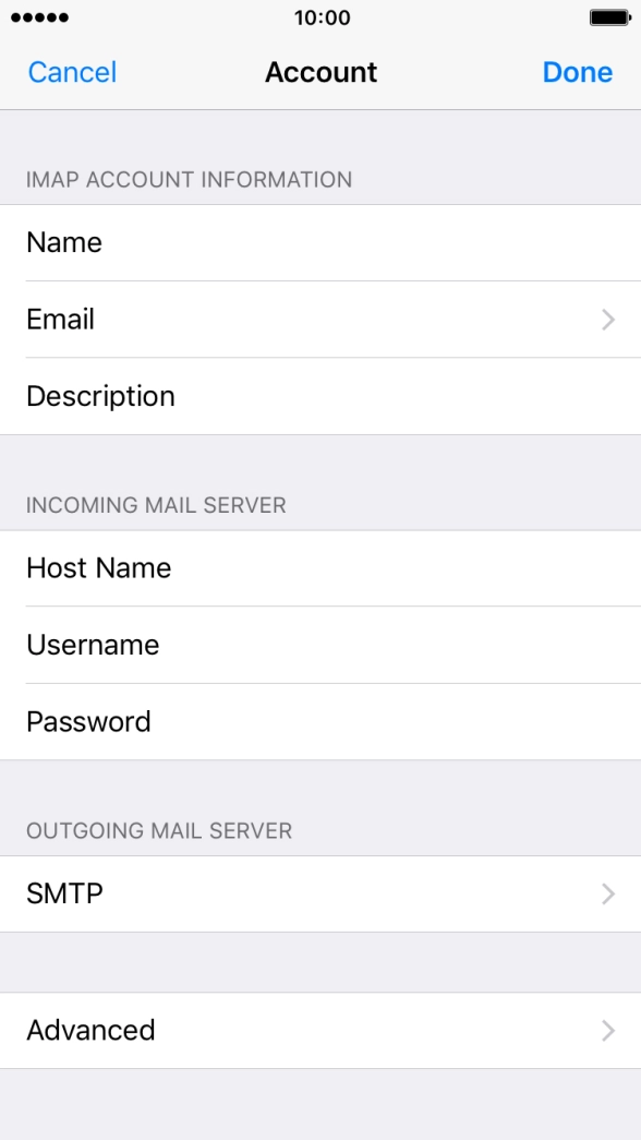 Press SMTP. Press SMTP.