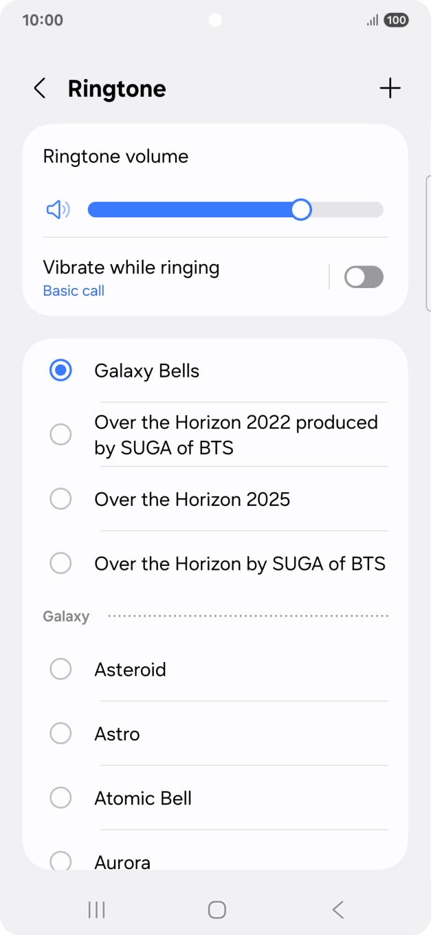 Press the different ring tones to hear them.