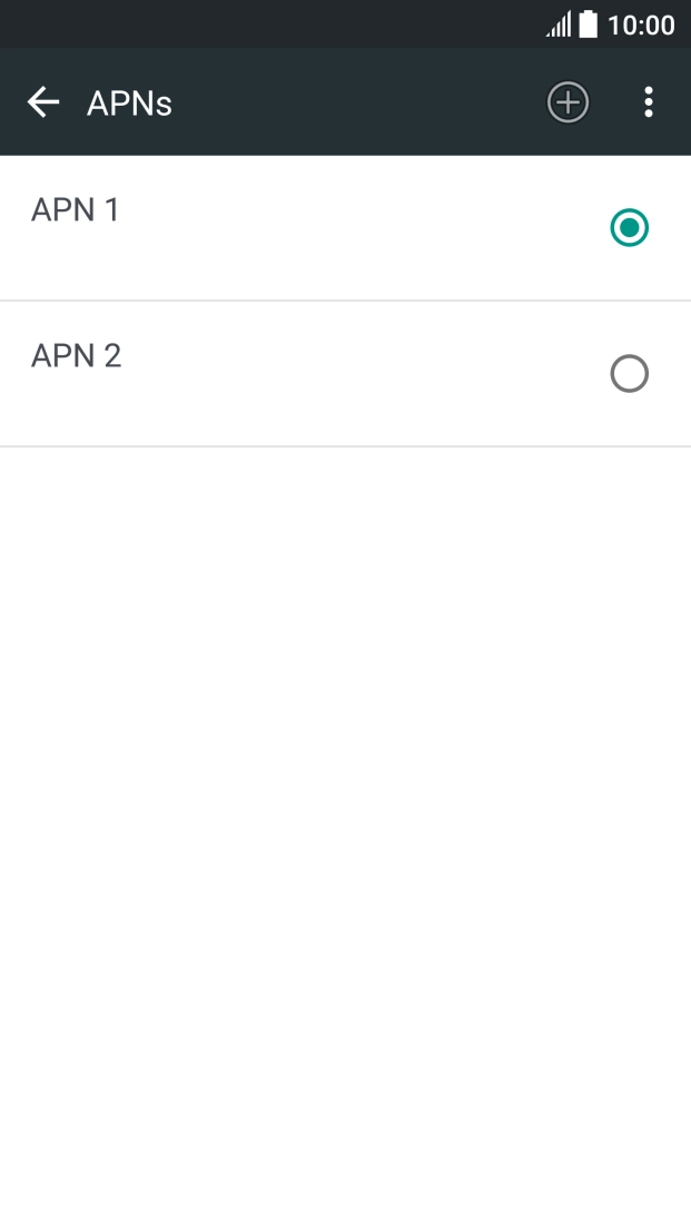 Press the field next to the data connection to activate it.