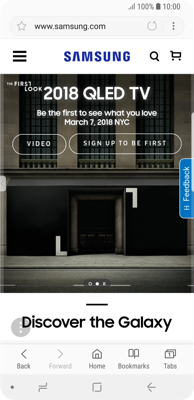 Press the address bar. Press the address bar.