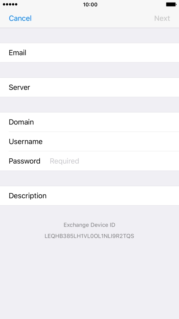 Press Password and key in the password for your email account. Press Password and key in the password for your email account.