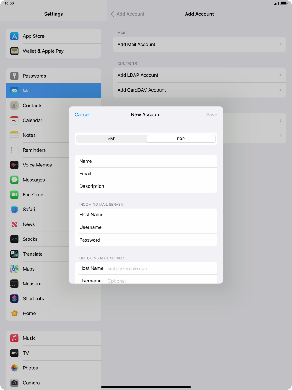 Press Host Name and key in the name of your email provider's outgoing server. Press Host Name and key in the name of your email provider's outgoing server.