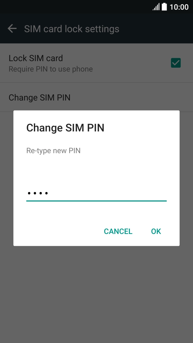 Key in the new PIN again and press OK.