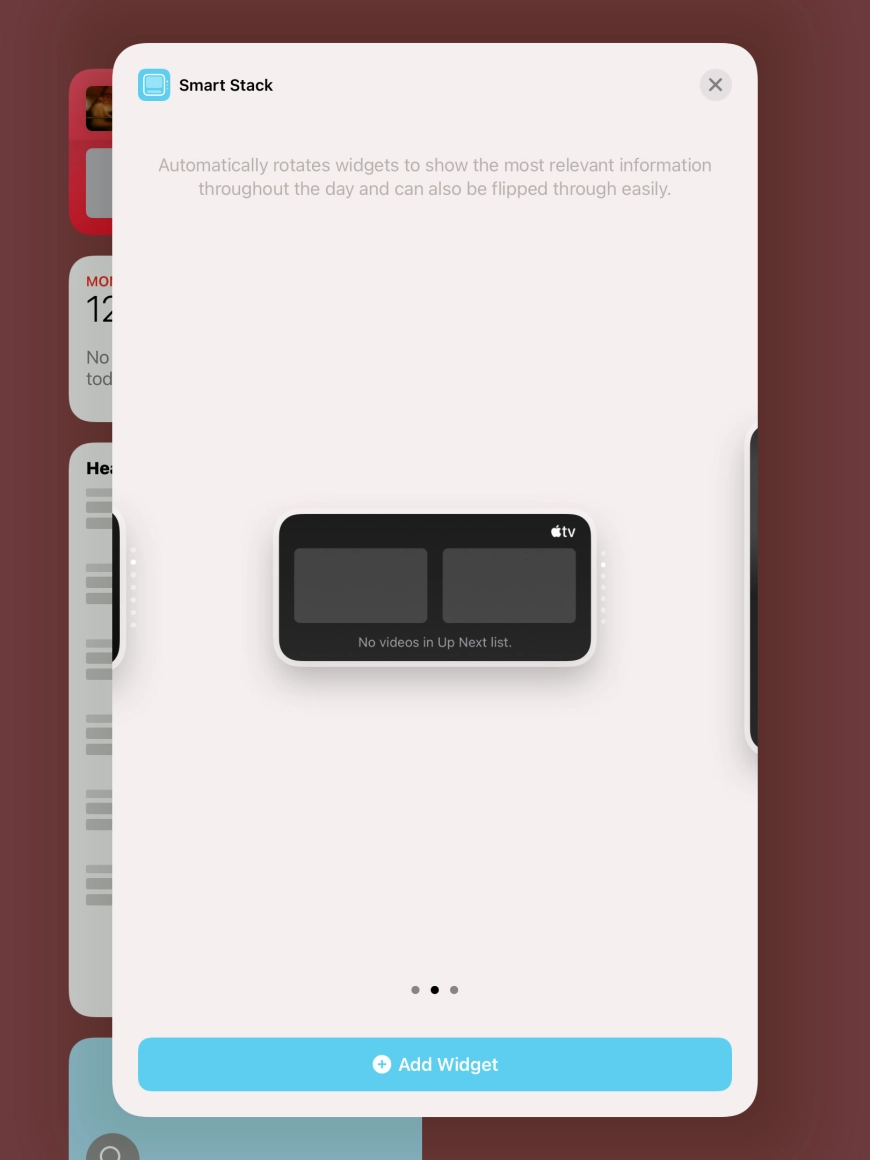 Press Add Widget. Press Add Widget.
