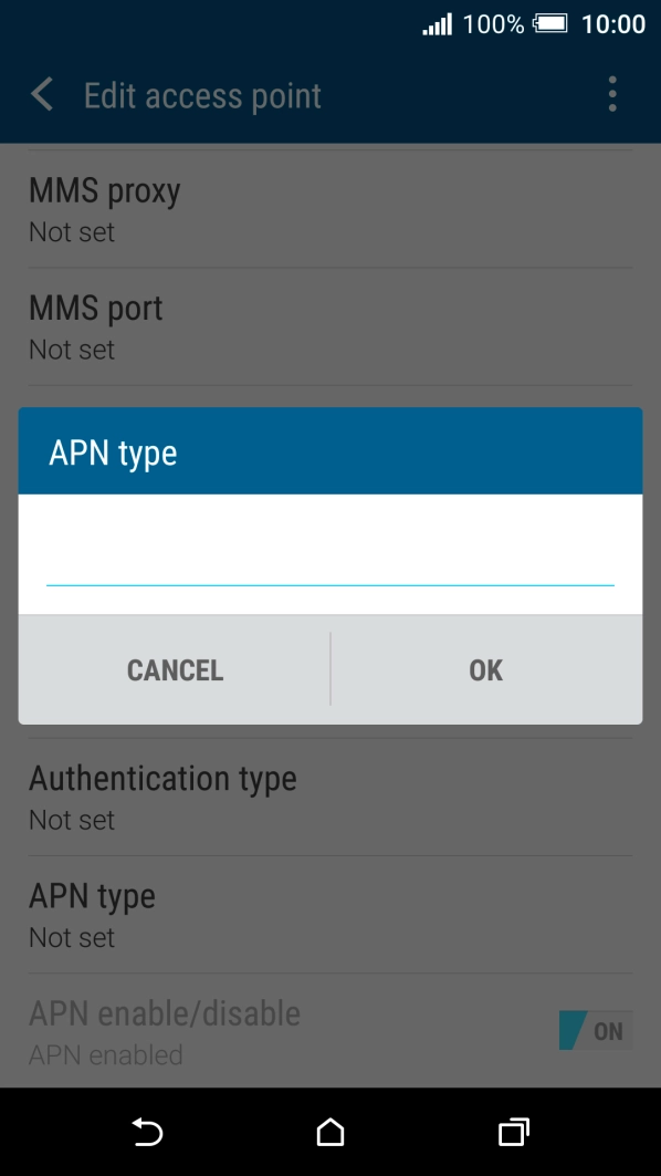 Key in default and press OK. Key in default and press OK.
