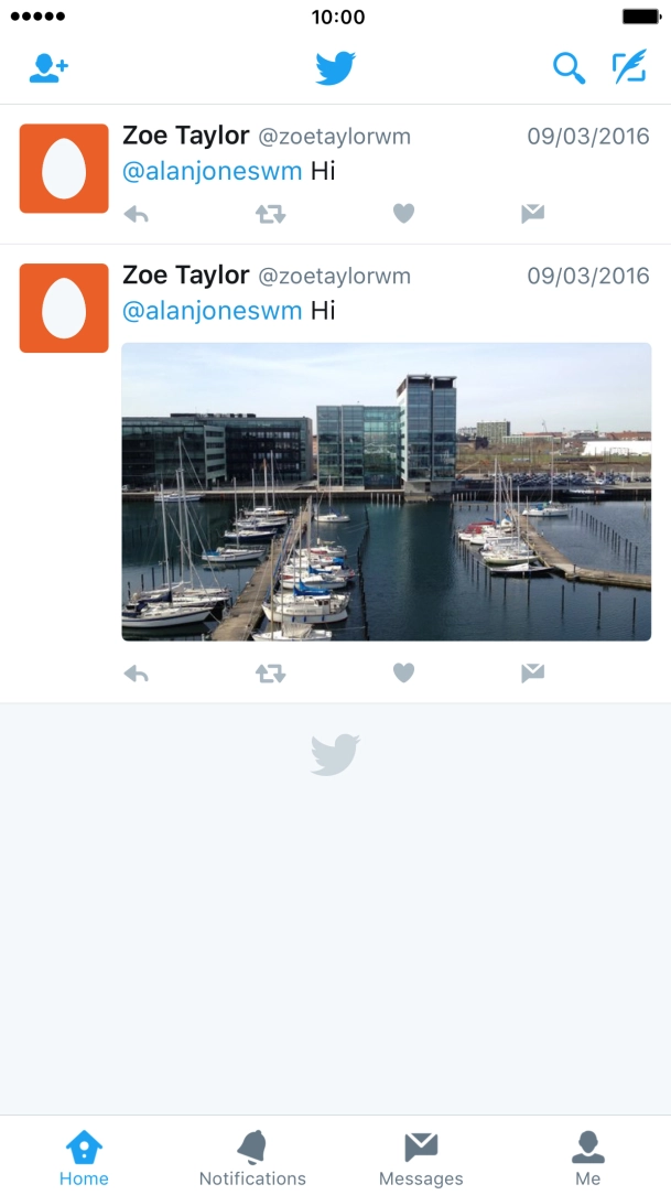 Press the new tweet icon. Press the new tweet icon.