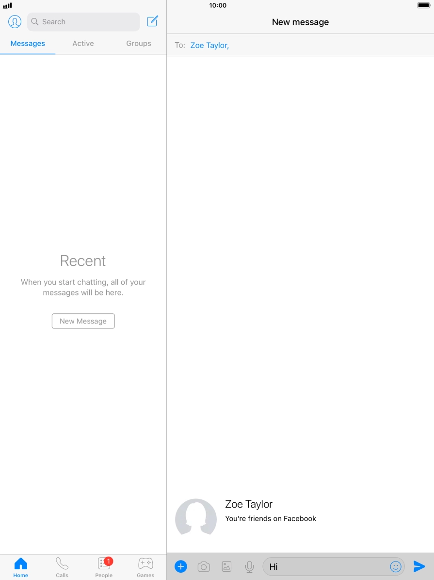 Write the required message and press the send icon. Write the required message and press the send icon.