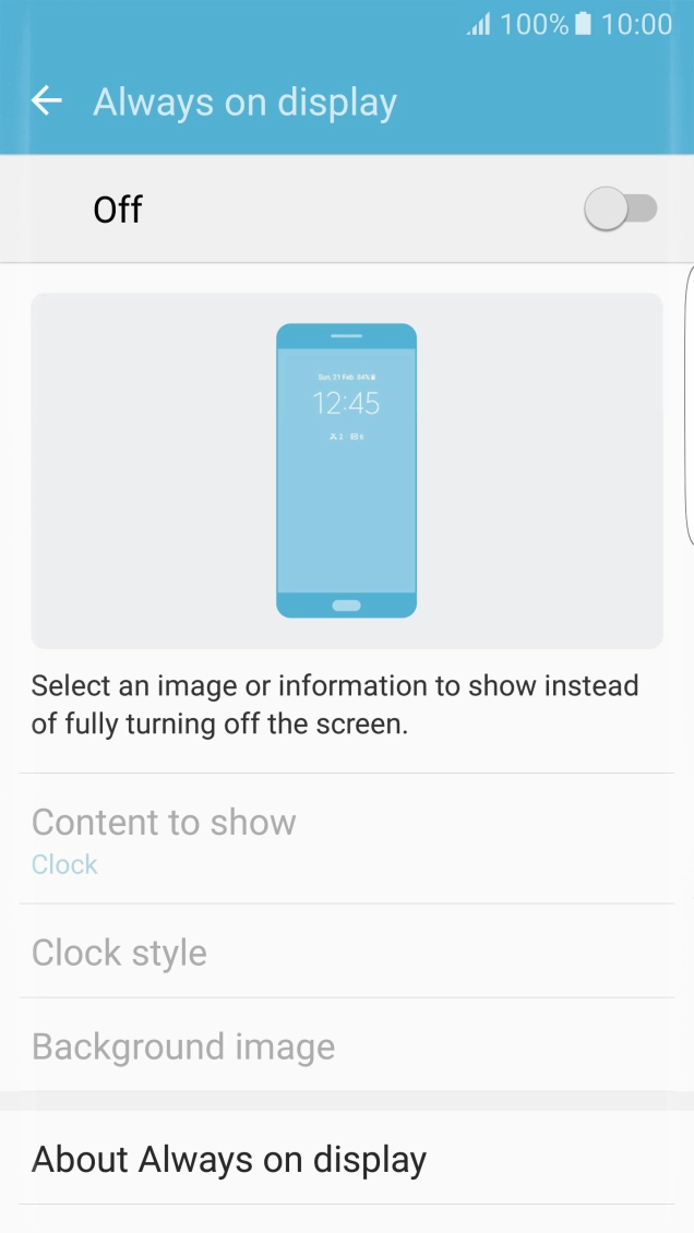 Press the indicator to turn the function on or off.