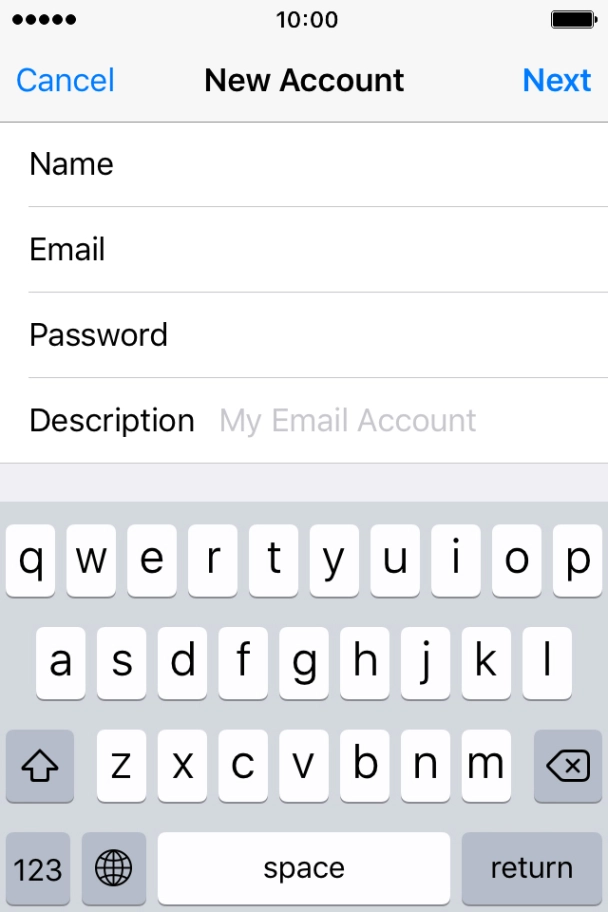 Press Description and key in the required name. Press Description and key in the required name.