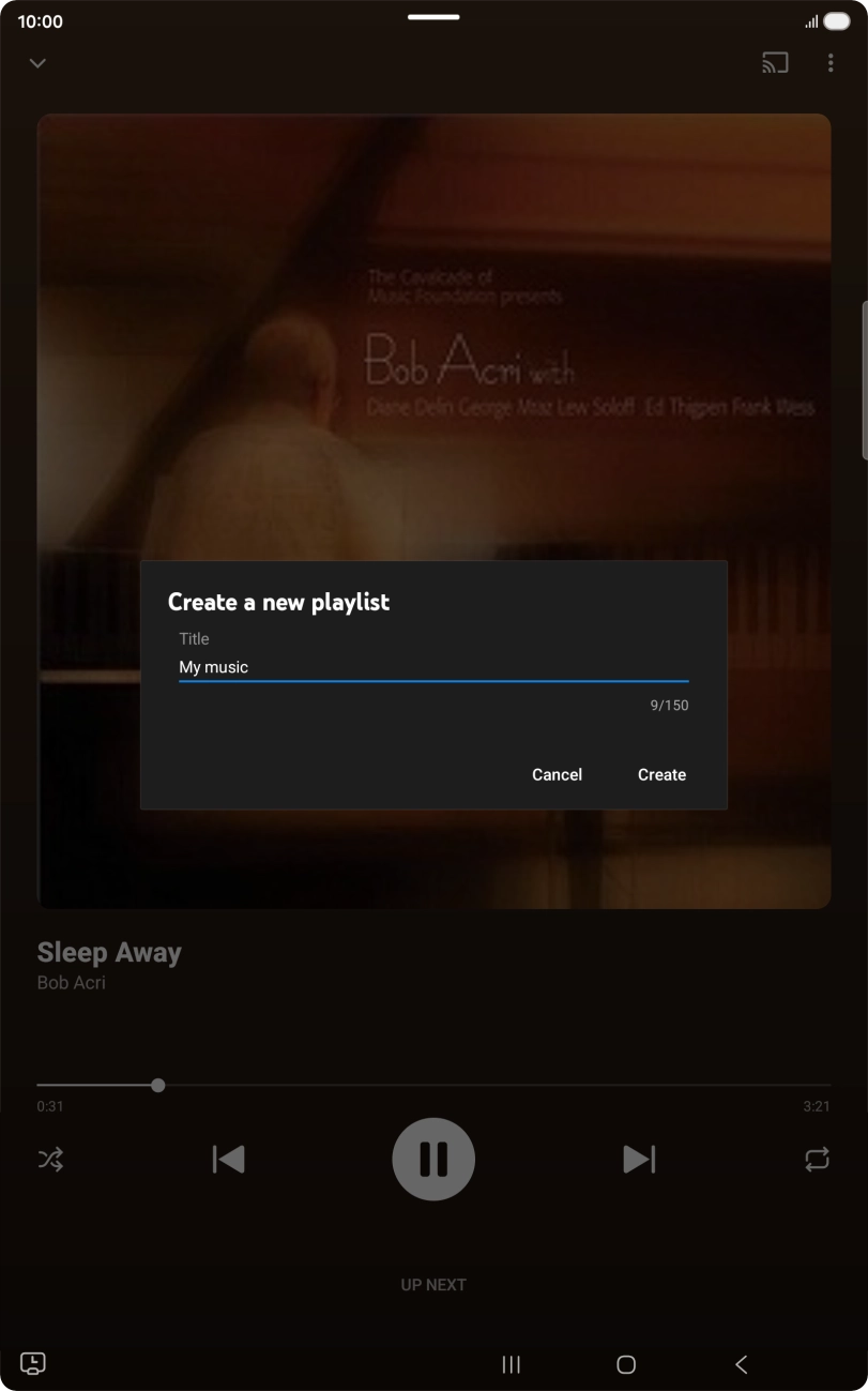 Key in a name for the playlist and press Create.