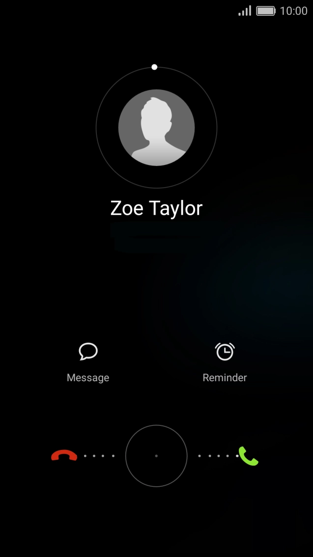When you have an ongoing call, a new call is signalled by a sound. Press and drag the circle right to answer the new call. When you have an ongoing call, a new call is signalled by a sound. Press and drag the circle right to answer the new call.
