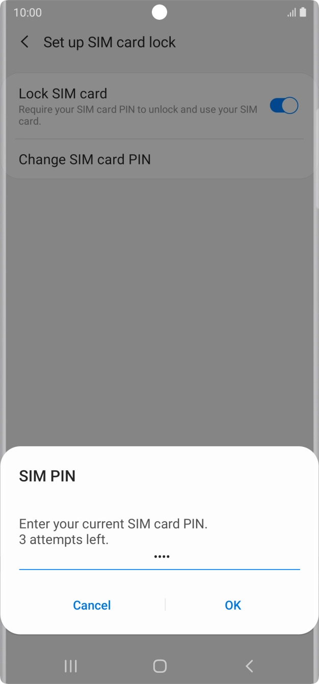 Key in your current PIN and press OK. Key in your current PIN and press OK.