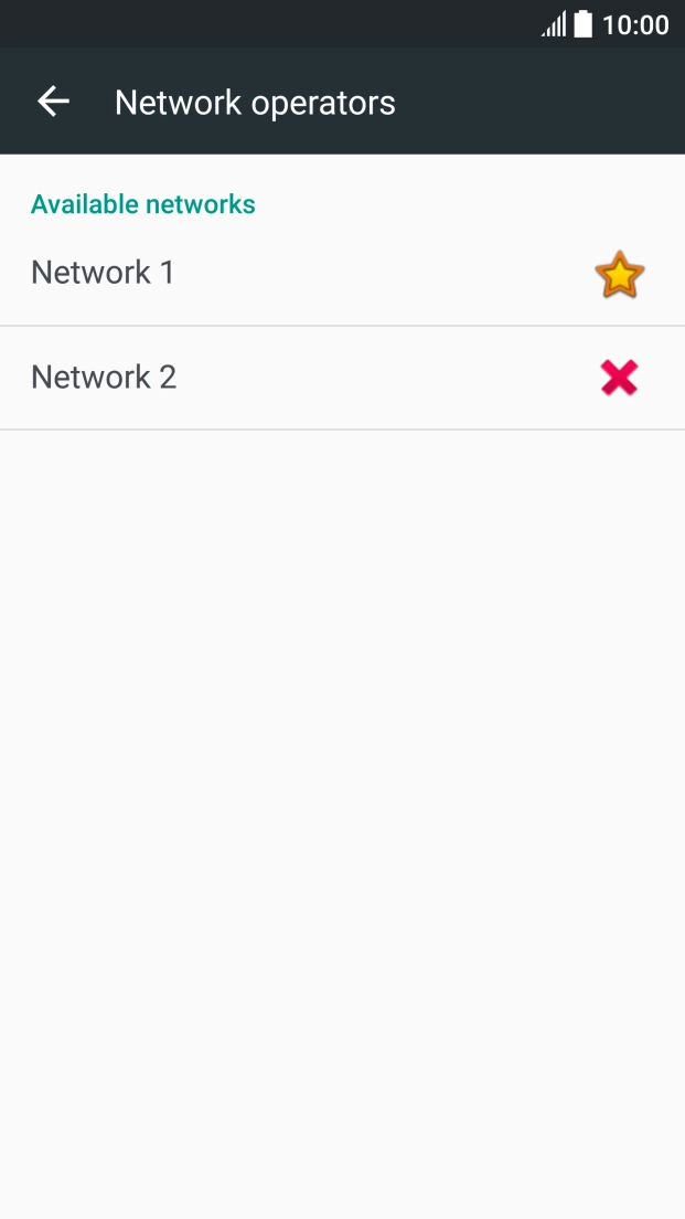 Press the required network. Press the required network.
