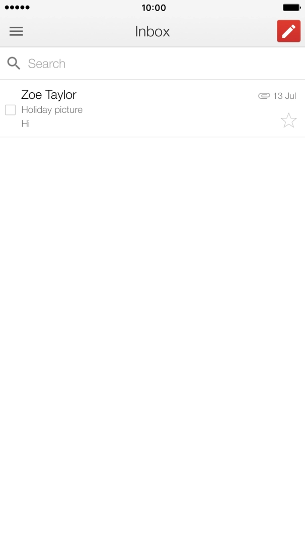 Press the new email icon. Press the new email icon.