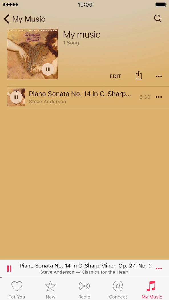 Press the dots next to the song title. Press the dots next to the song title.