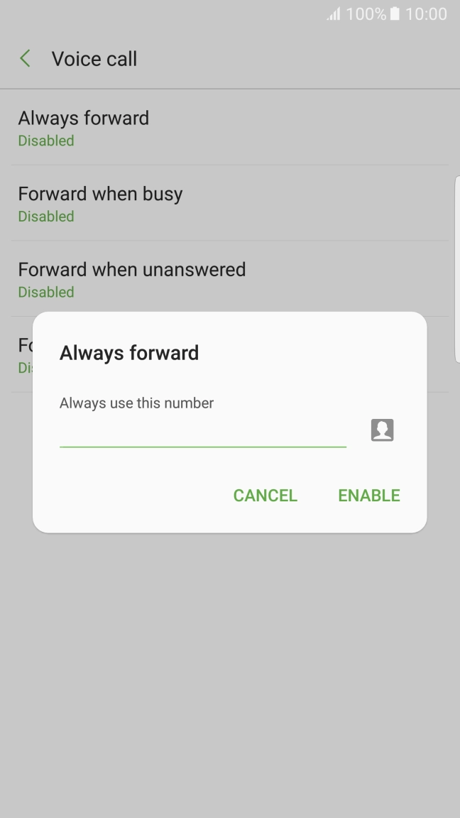 Key in the required number and press ENABLE.