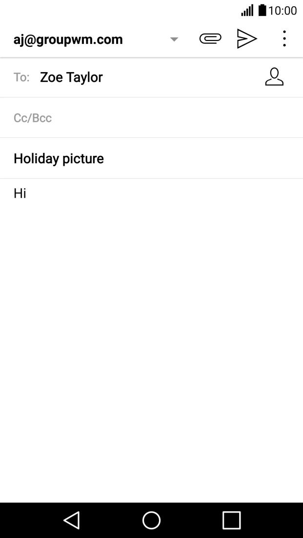 Press the attachment icon. Press the attachment icon.