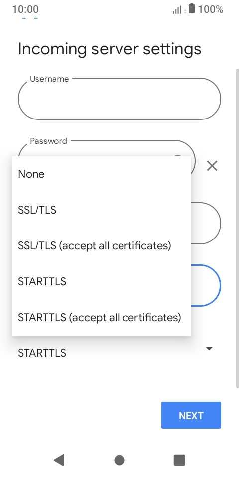 Press SSL/TLS. Press SSL/TLS.