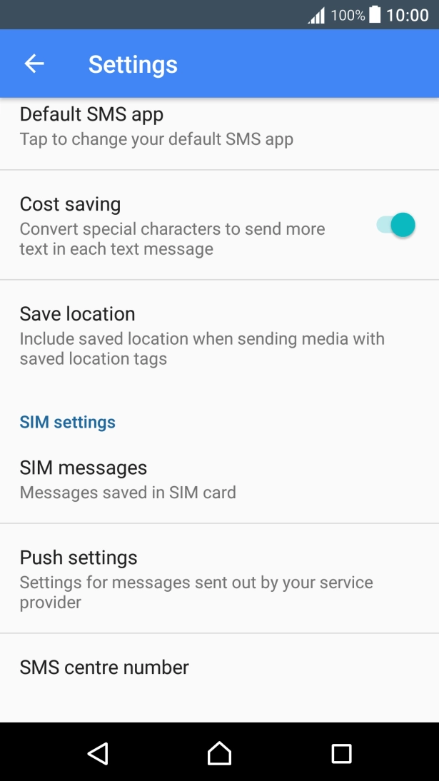 Press SMS centre number. Press SMS centre number.