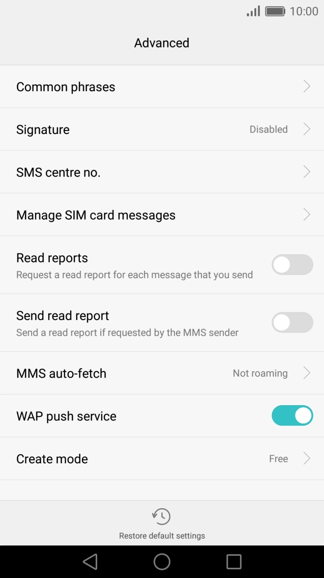 Press SMS centre no..