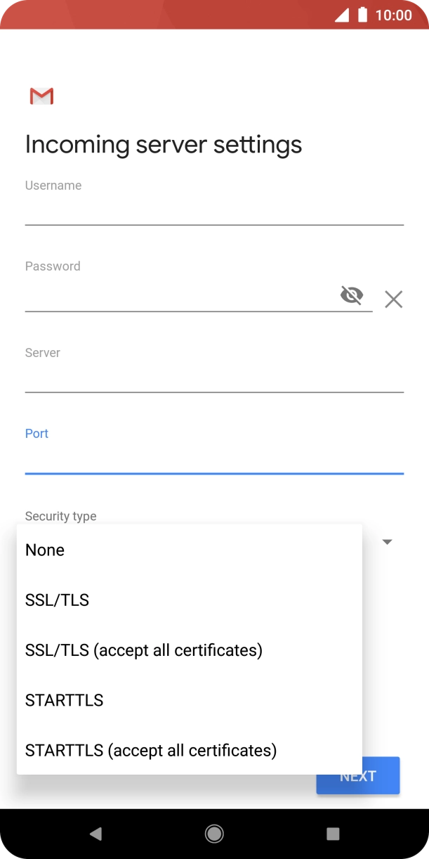 Press SSL/TLS. Press SSL/TLS.