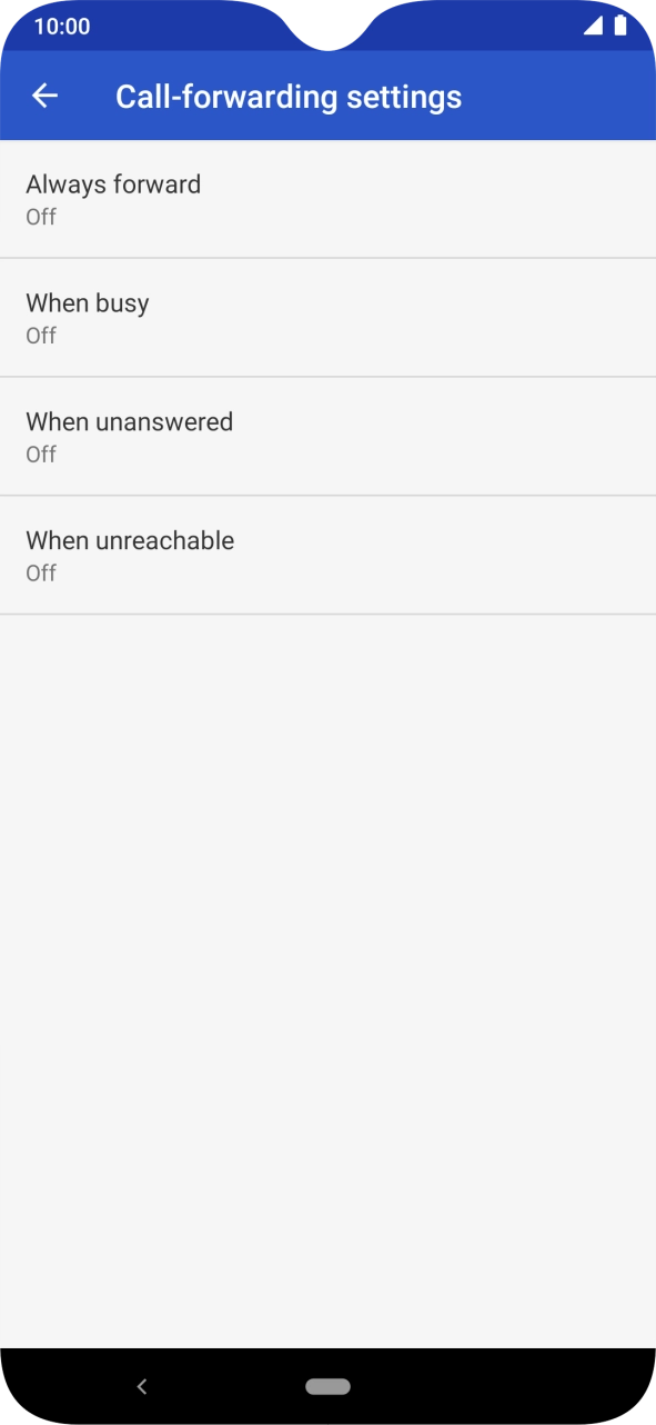 Press the required divert type.