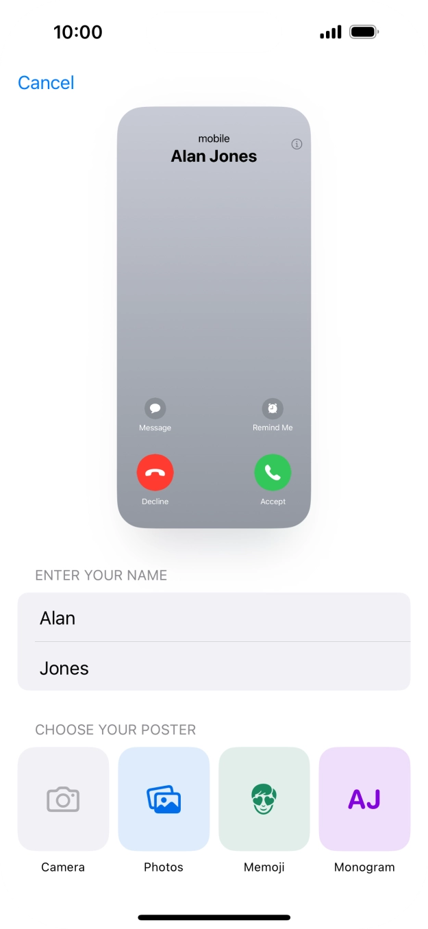 Press the required category and follow the instructions on the screen to select and save the required picture to your Contact Poster. Press the required category and follow the instructions on the screen to select and save the required picture to your Contact Poster.