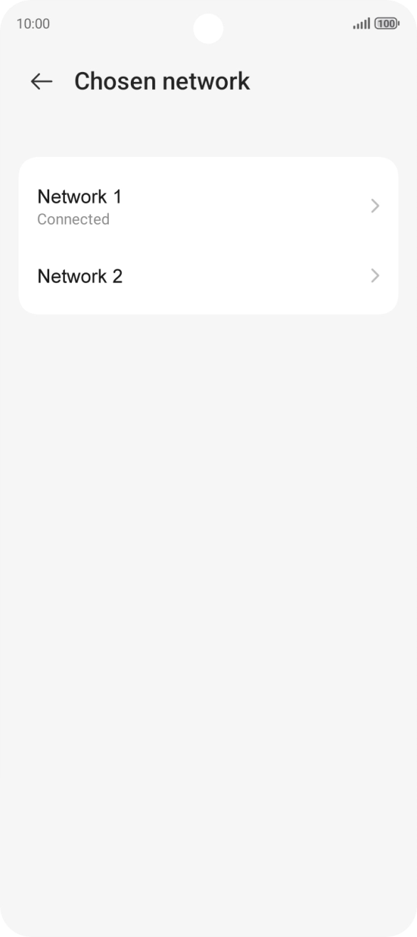 Press the required network. Press the required network.
