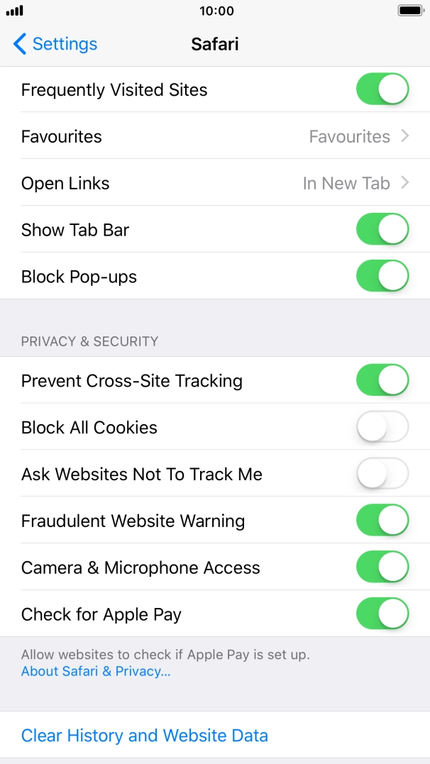 Press Clear History and Website Data. Press Clear History and Website Data.